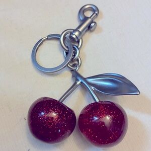 Trending! Large Cherry Keychain with Red Glittery